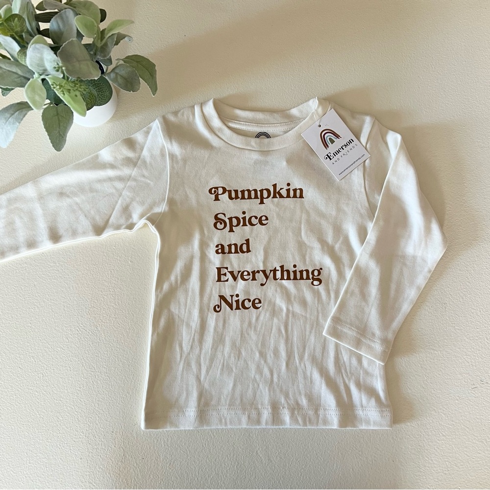 Emerson & Friends Pumpkin Spice Cotton Toddler Long Sleeve Shirt